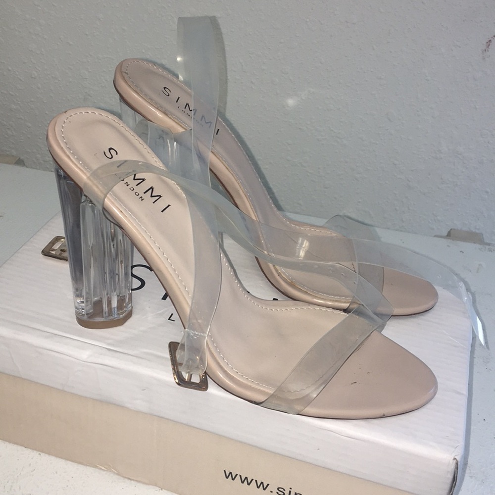 Fun and trendy clear sandal heels